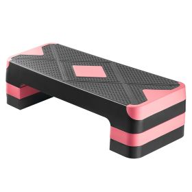 Aerobic Exercise Step Platform, 28-Inch Workout Aerobic Stepper, Height Adjustable Fitness Training Step Deck Trainer with 4 Risers