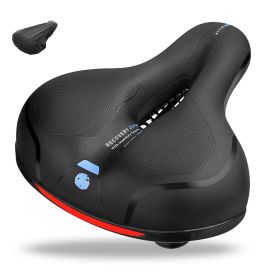 Bicycle seat cushion (blue) saddle waterproof double shock absorber with mounting wrench