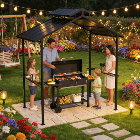 Grill Gazebo , Wooden BBQ Grill Gazebo