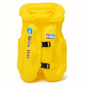 Swim Vest For Kids ; 4-12 Years Old Inflatable Swimming Floaties With Adjustable Safety Buckle & Dual Airbags For Boys Girls; Water Vest For Pool (Color: Yellow, size: S (10KG-20KG))