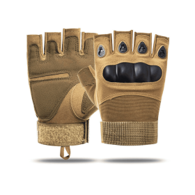 JupiterGear Tactical Fingerless Airsoft Gloves for Outdoor Sports (Color: Tan, size: XL)